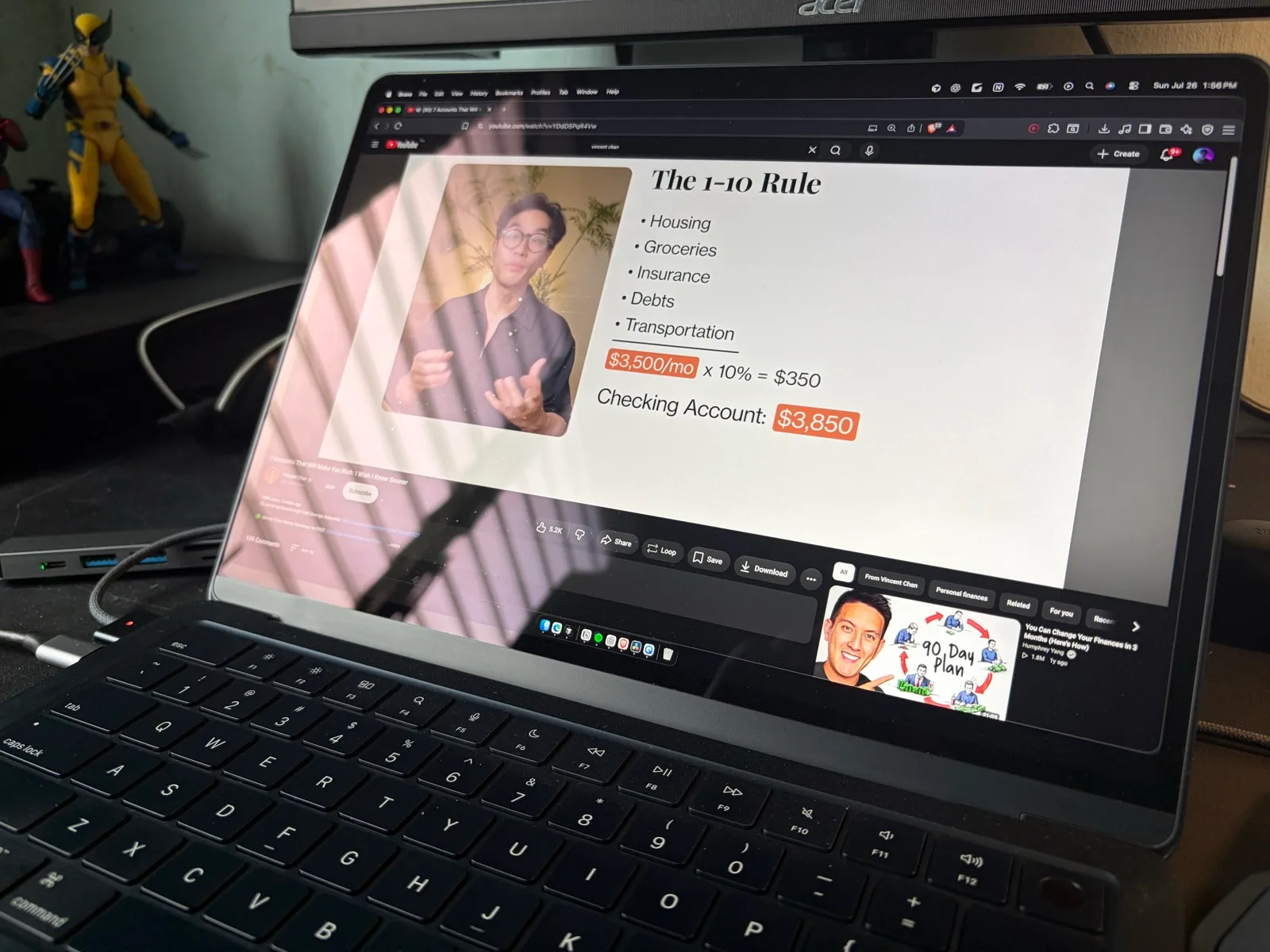 Laptop open to a personal finance lesson